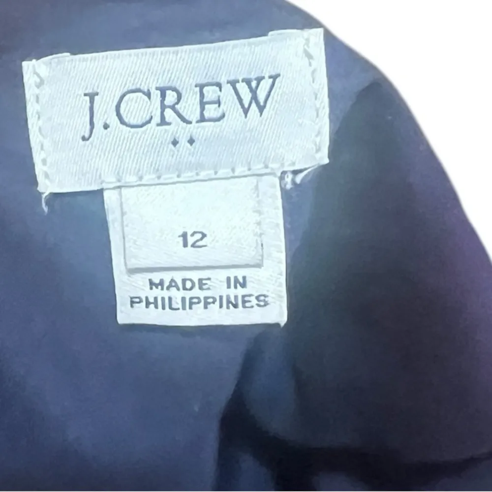 J. Crew Wide Leg Front Tie Linen Blue Jumpsuit Size 12 - Image 15