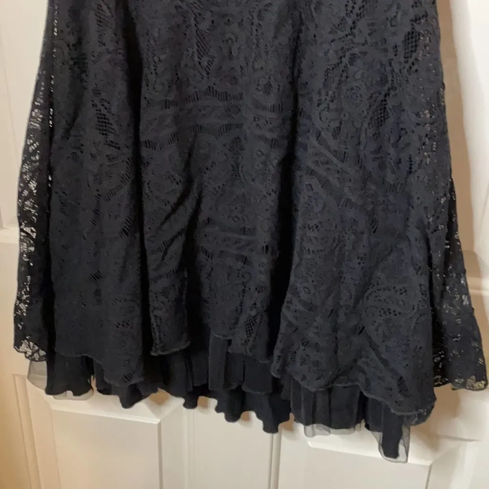 Free People FP black lace beaded embellished strapless top/dress Small - Image 5