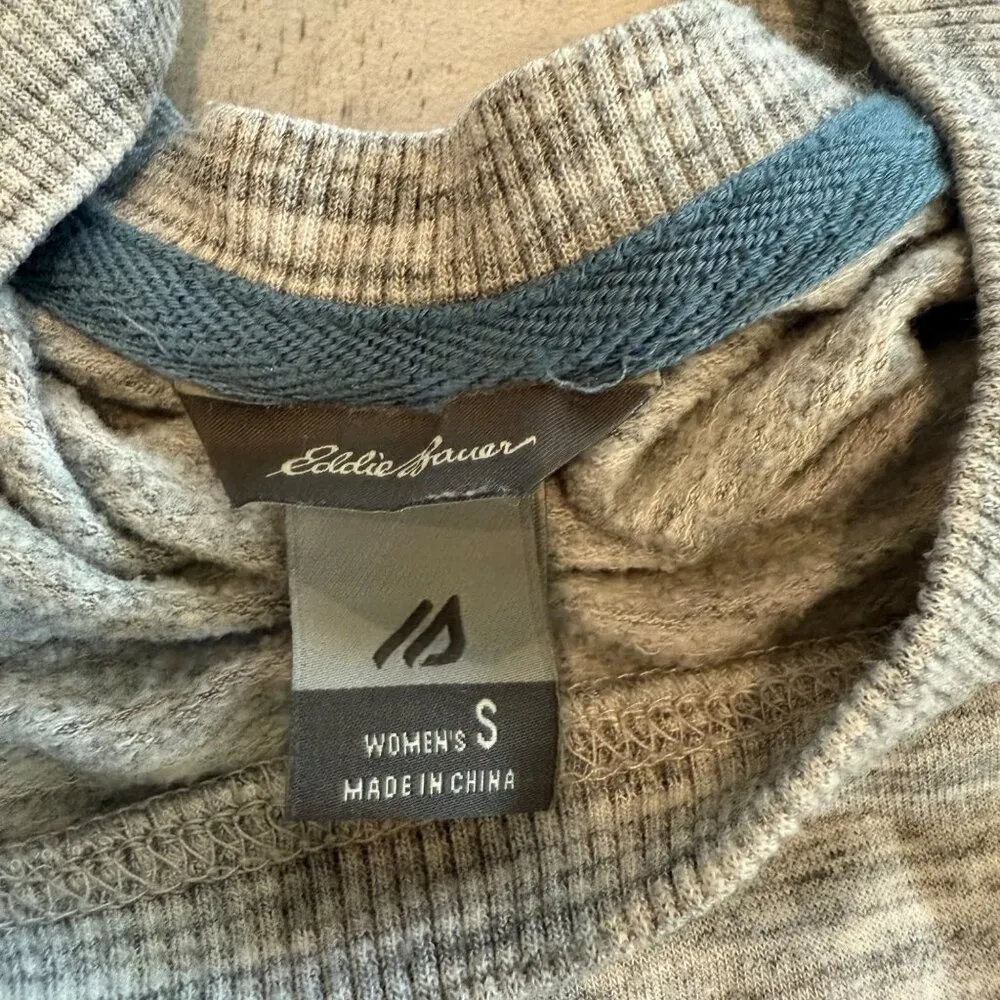 Eddie Bauer Womens Lightweight Gray Pullover Sweatshirt S Polyester Blend - Image 3