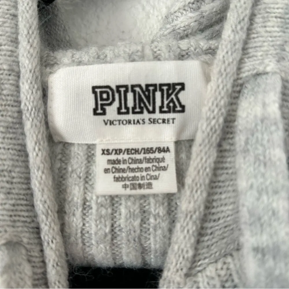 PINK Victoria secret boyfriend ribbed cropped pull over hoodie Sz XS - Image 9