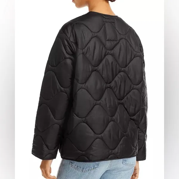 Anine Bing Andy Quilted Jacket in Black - Image 2