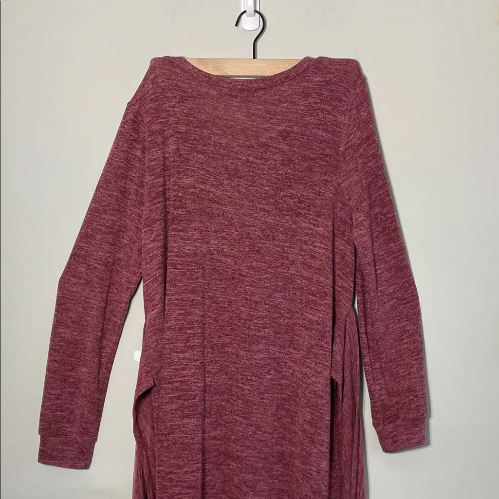 Sunday in Brooklyn Maroon Long Sleeve Dress - Image 9