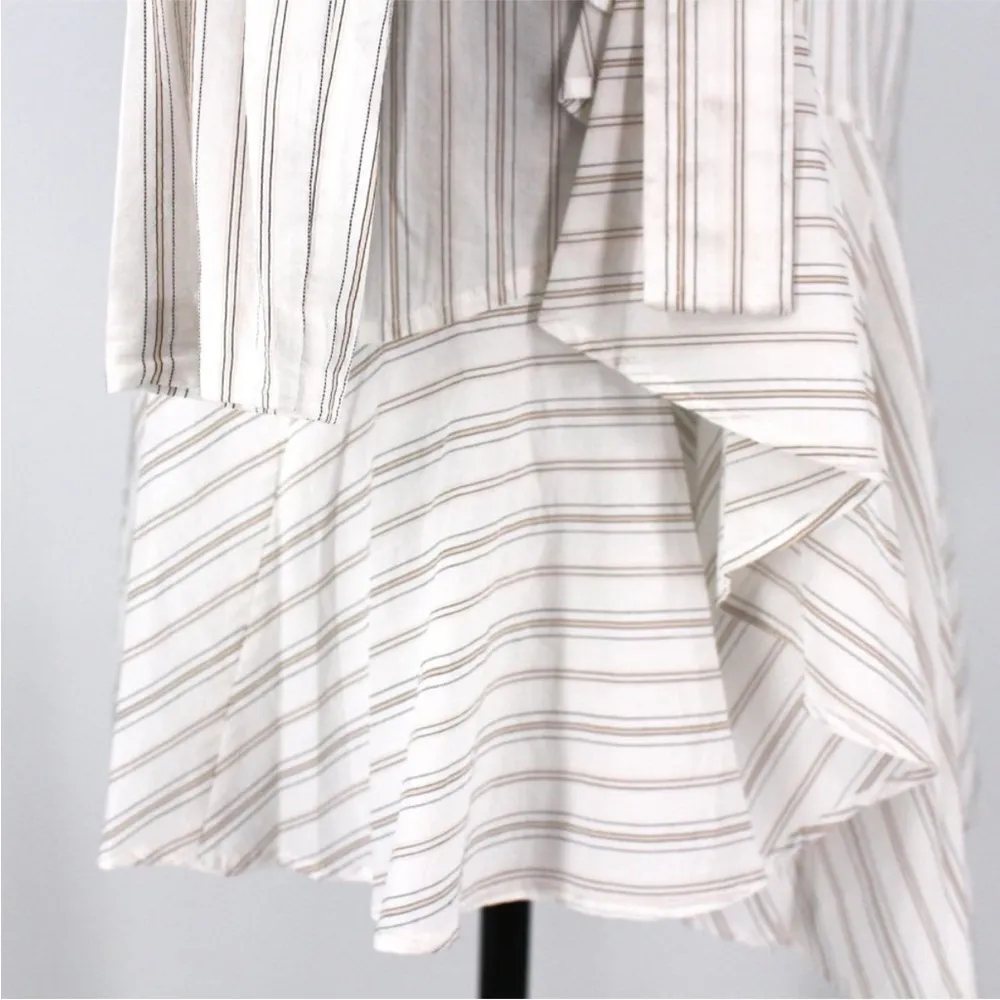 NWOT A.L.C. Enzo Striped Cotton-Blend Poplin Mini Wrap Dress Size 6 - Image 12