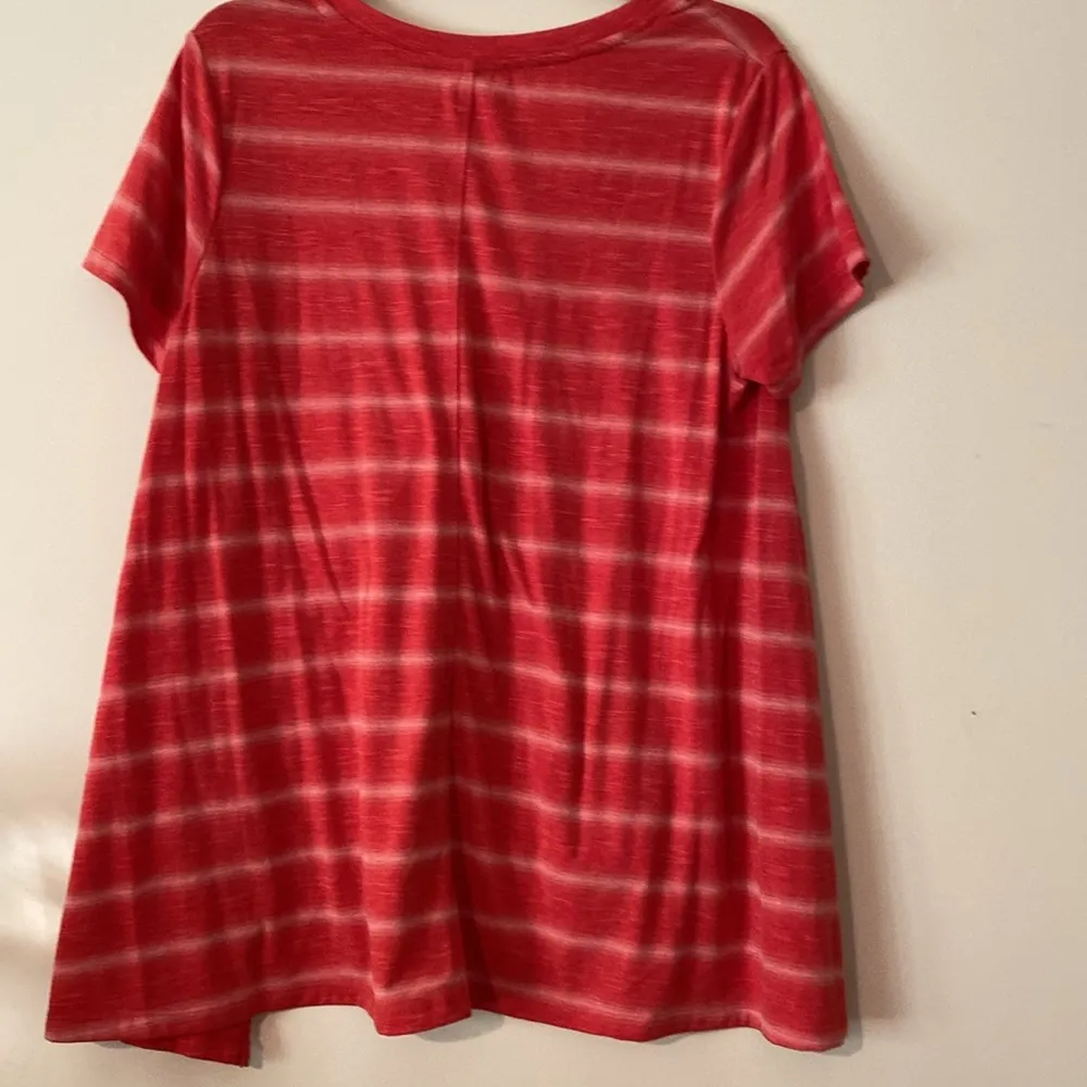 Jane & Delancey red and white striped tunic top oversized size medium - Image 4