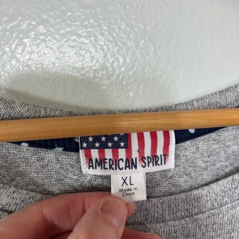 American Spirit Embroidered Eyelet Gnome 4th Of July T Shirt Size XL Blue - Image 3