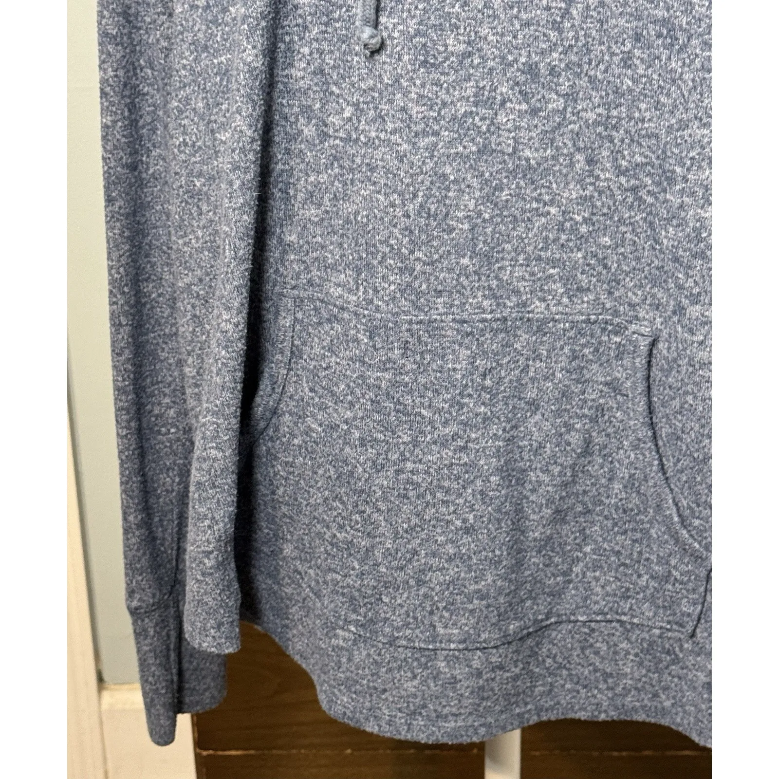 Mossimo Blue Heathered Pullover Hoodie, Rayon/polyester/spandex, Stretchy, XXL - Image 3