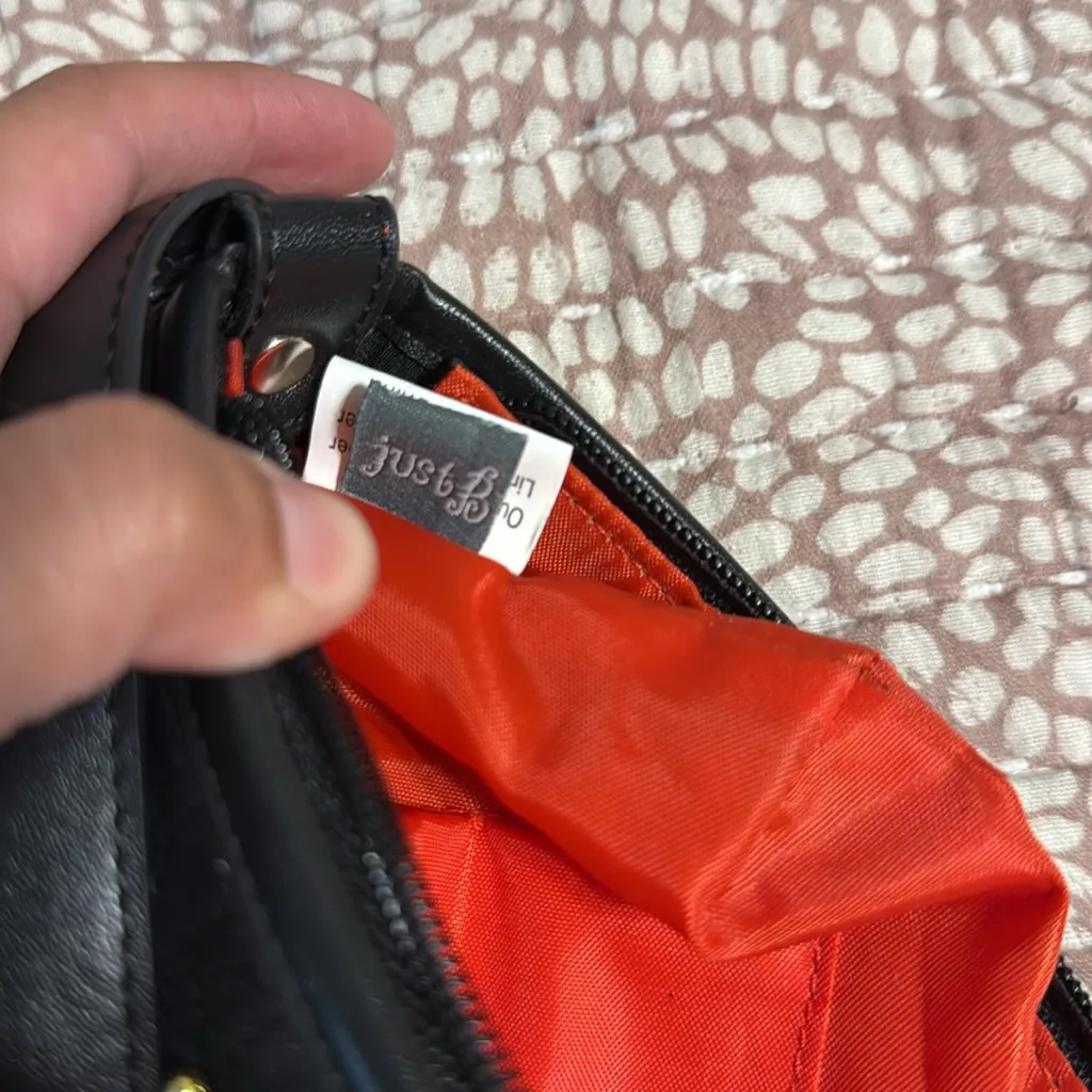 Just B Black Floral Embroidered purse - Image 5