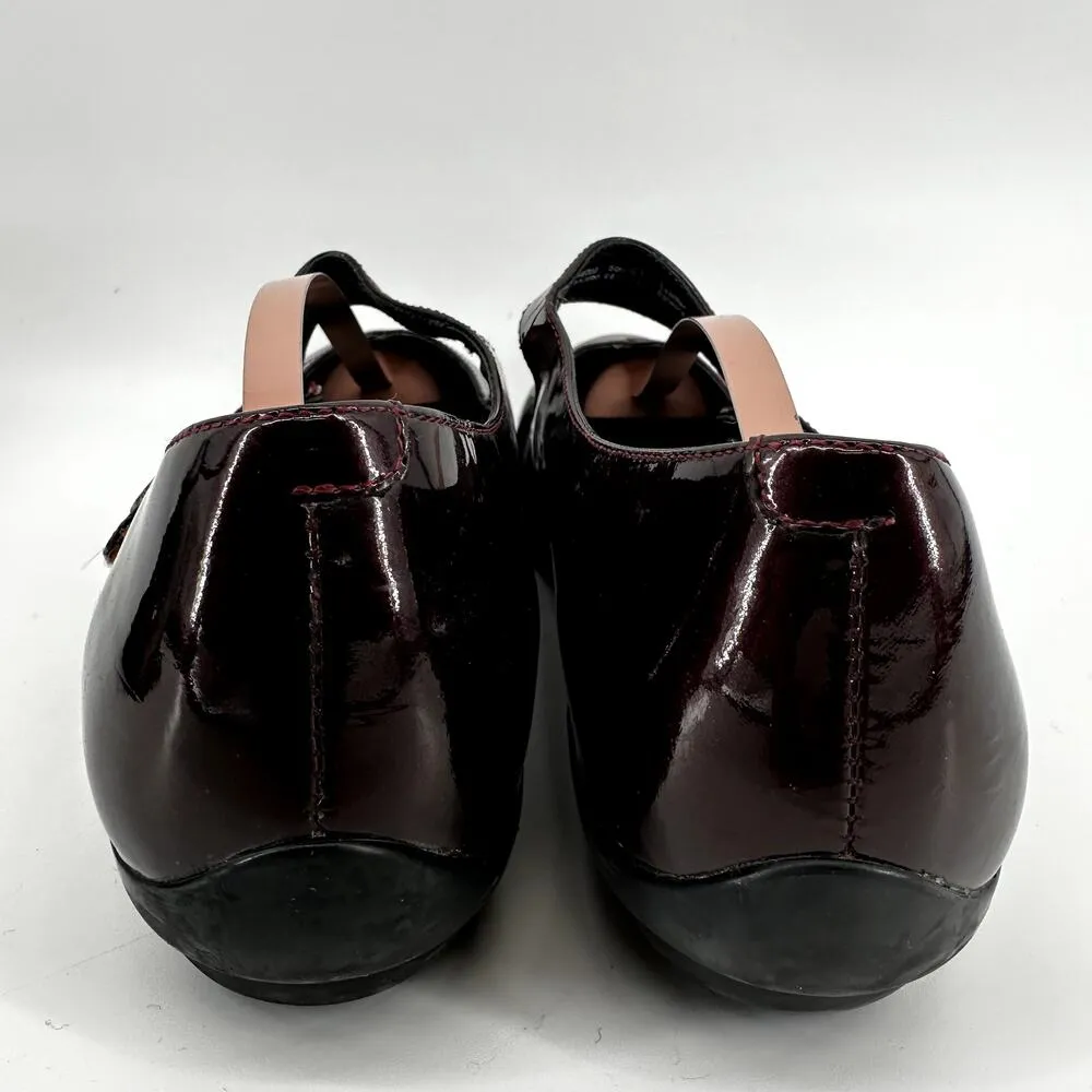 Dansko Opal Patent Mary Jane Flat Shoe Round Toe Leather Black Cherry EU41 US 10 - Image 6