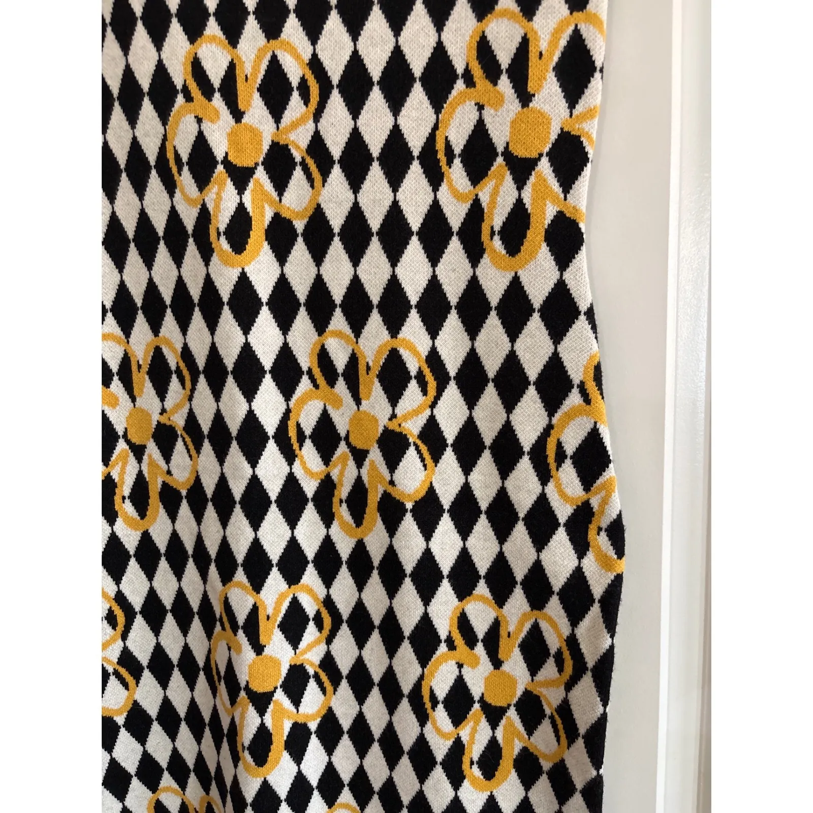 Urban Outfitters Haydee Cutout Midi Dress Argyle Printed Bodycon NWT Size L - Image 5