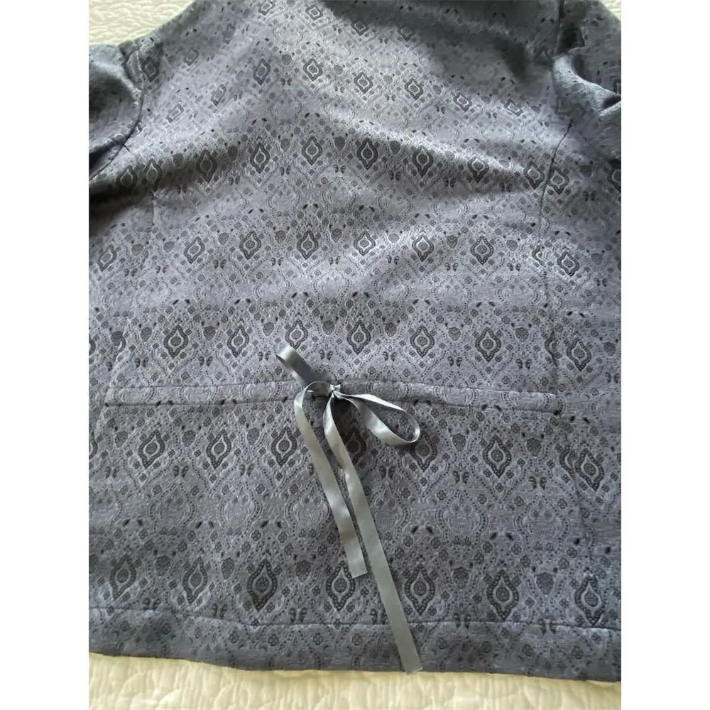 J. Jill Blue Silk Blend Geometric Cropped Blazer Size Medium Casual Formal - Image 10