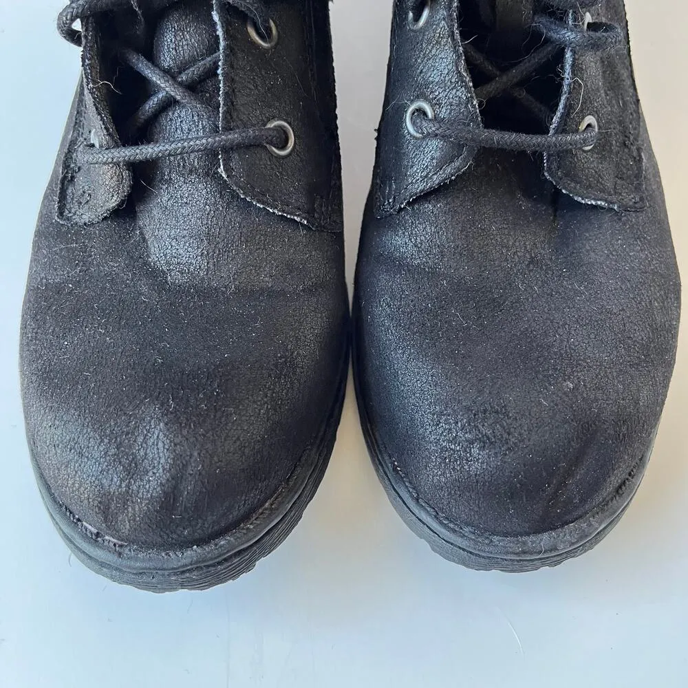 BOC Karel Combat Womens Boots Size 6M Black Stacked Heel Herringbone Z23400 - Image 8