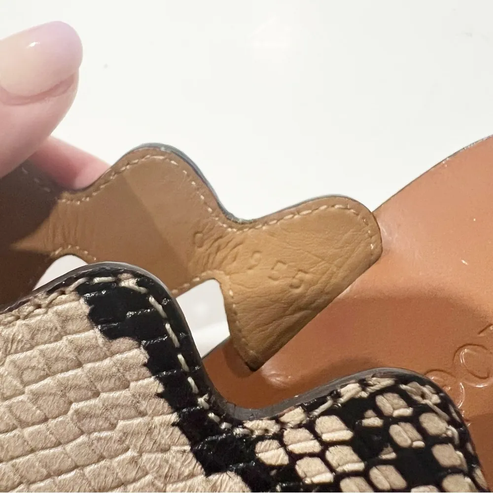 Chloe Eternal Grey Leather Scalloped Tripstraps Chunky Heels Sandals Size 36 US6 - Image 7