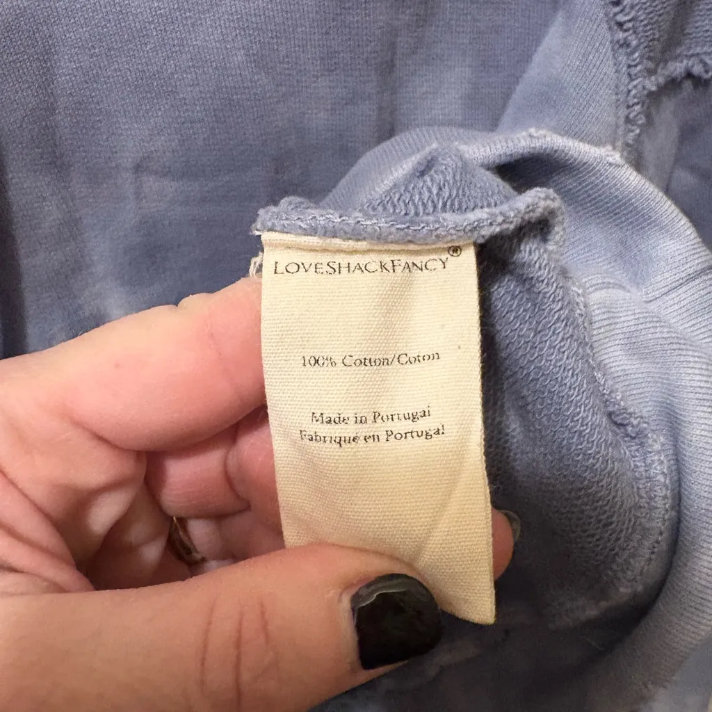 LoveShackFancy Anarosa Hoodie- Washed Denim Size Small - Image 15