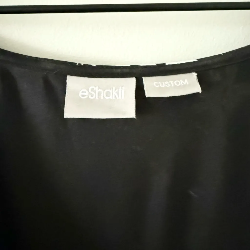 eShakti Custom Dress in Dancing Petals Black & White Floral - Size CUSTOM - Image 5