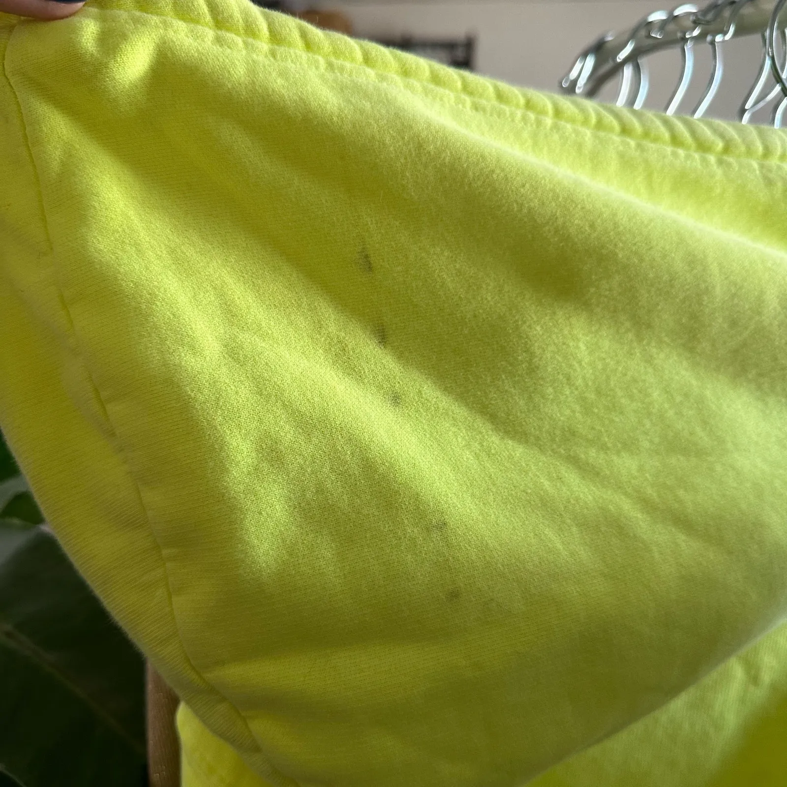 Pam & Gela Neon Hoodie Long Sleeve Yellow Sweatshirt Size Medium - Image 5