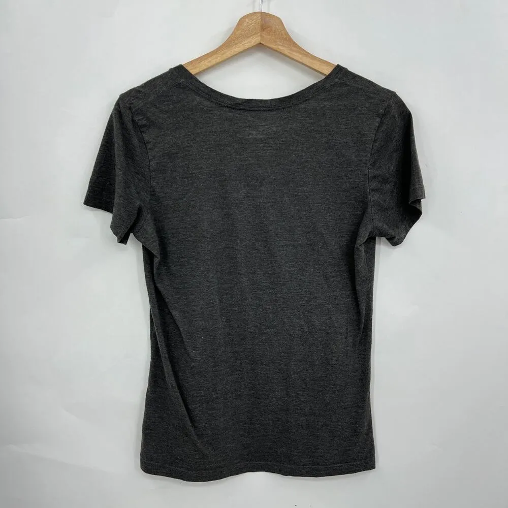 Raiders Tee Shirt T-Shirt Women's LARGE Gray Short Cap Sleeve NFL Team Apparel - Image 2