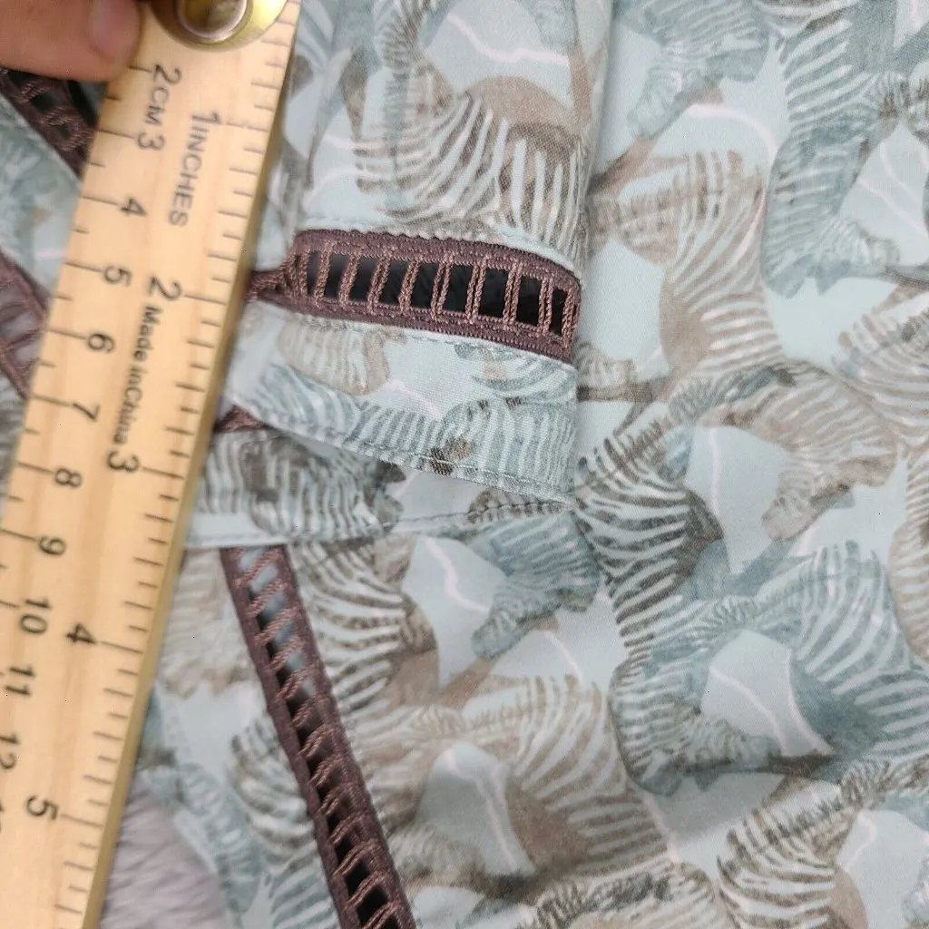 PrAna Seaside Safari‎ Mariya Blue Green Athletic Shorts Zebra Size Small Shorts - Image 6