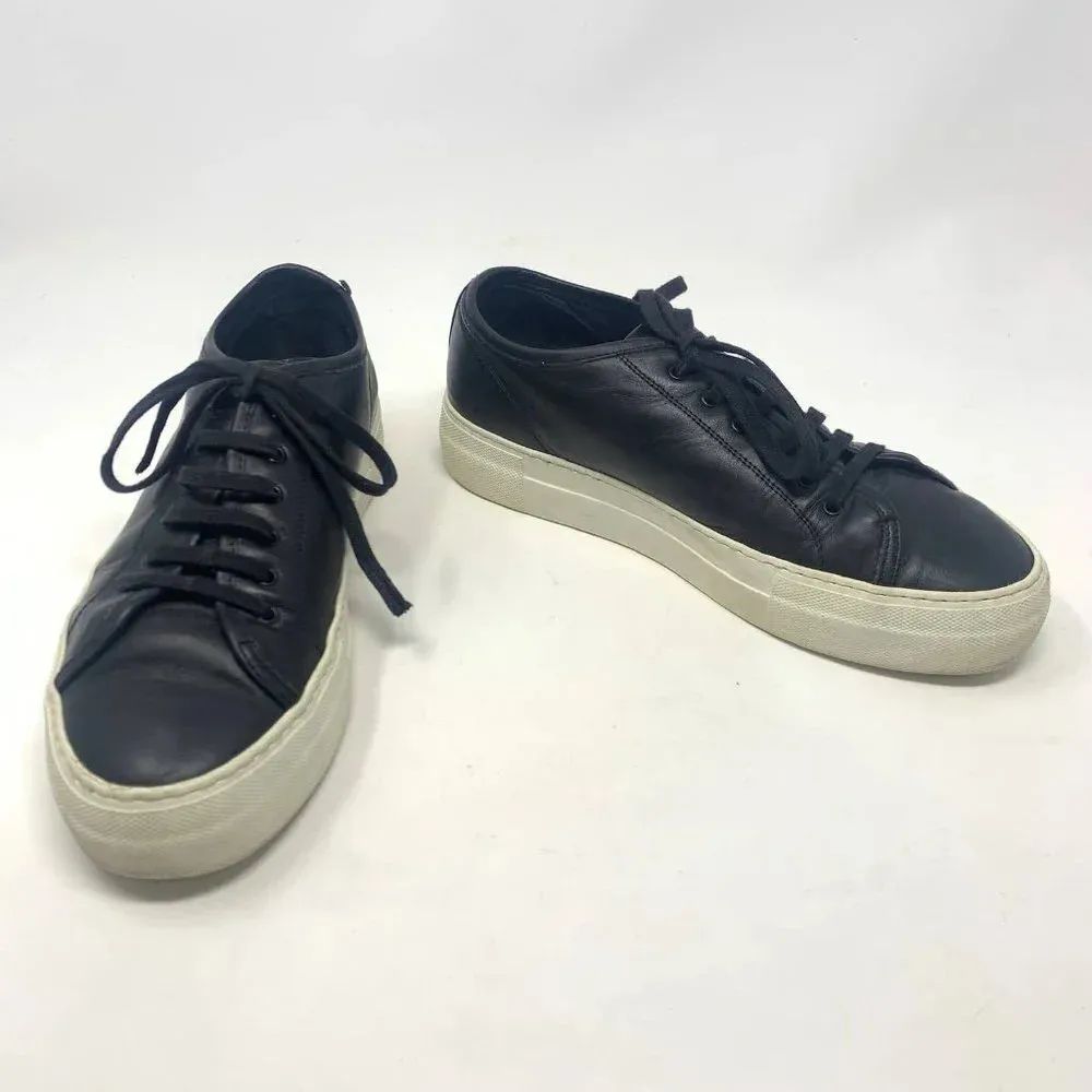 Common Projects Tournament Low Sneakers Black Leather‎ Size 38 / US 8 - Image 2