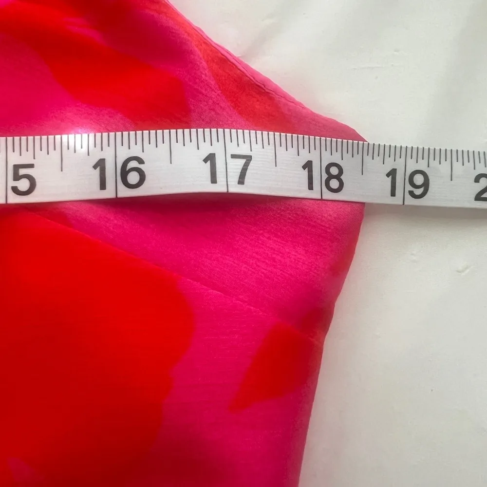 Kate Spade New York Red and Pink Sleeveless V-Neck Midi Dress - Image 9