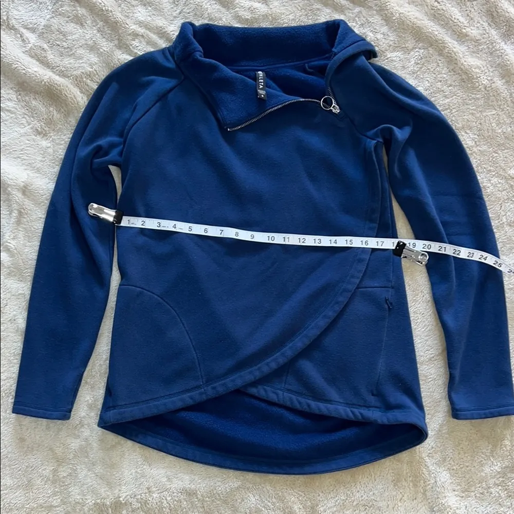 Athleta ‎ Navy Asymmetrical Zip Pullover - Image 3