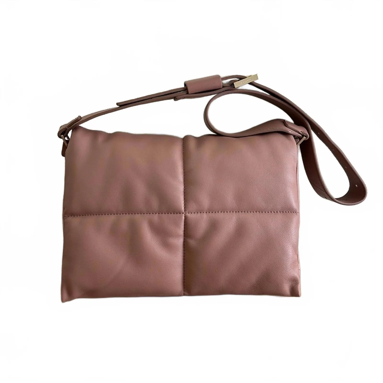 AllSaints Vittoria Soft Leather Shoulder Crossbody Bag TERRACOTTA PINK - Image 5