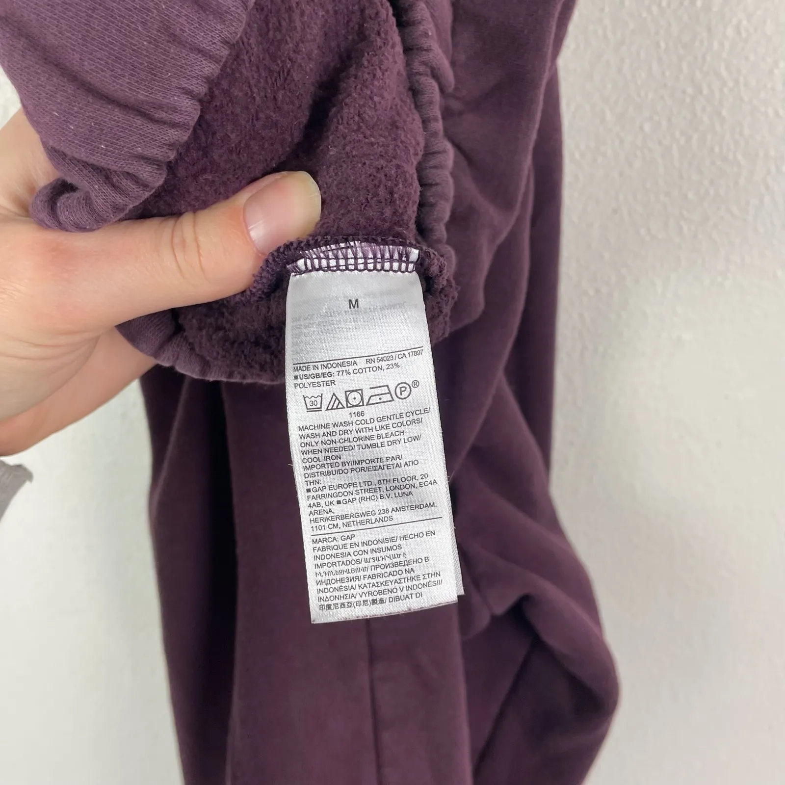 GAP Athletic Dept Sweatshirt Jogger Sweat Set Rich Purple Medium Fleece Lounge - Image 11