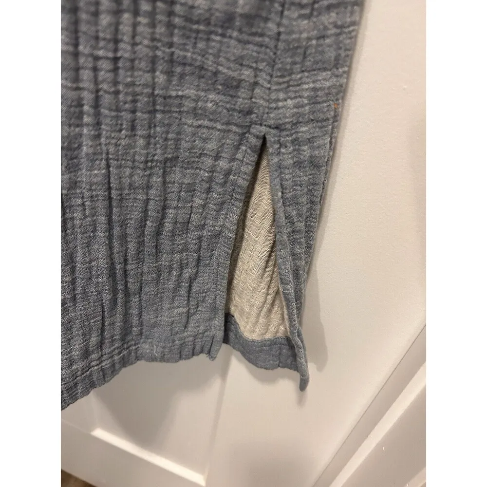 Women's Size Medium Spaghetti Strap Cropped Cotton Wide-Leg Jumpsuit Pockets - Image 5