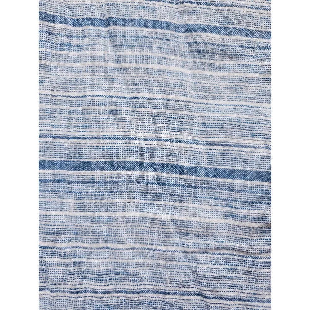 Sigrid Olsen Dress Women Small Sleeveless Linen‎ Blend Blue Striped Knee Length - Image 3