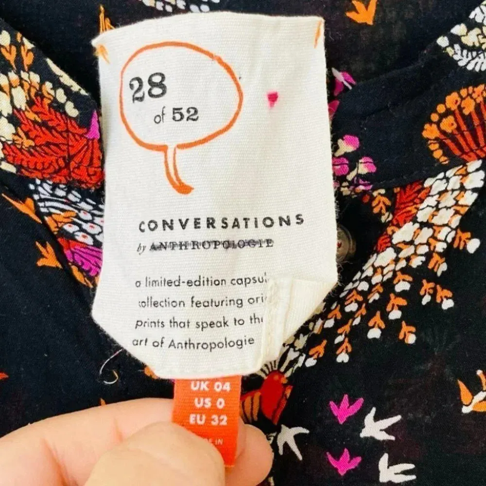 SALE Anthropologie 28 of 52 Conversations Colloquial Blouse Size 0 - Image 7