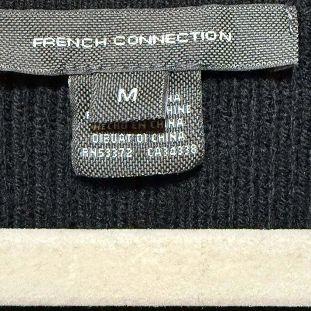 French Connection Women's Jaida Babysoft Square-Neck Sweater Black Sz M - Image 3