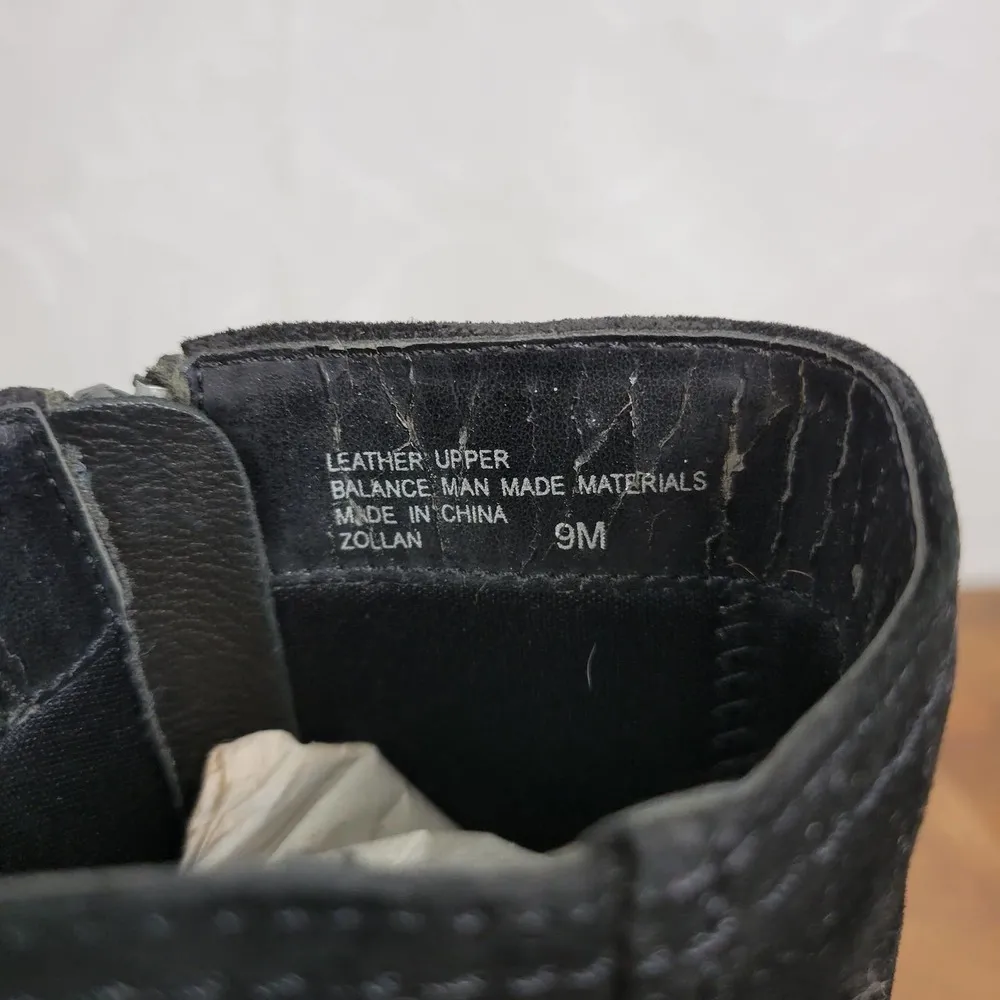 Markon Zollan Womens Ankle Boots Size 9M Black Suede Side Zip Square Toe - Image 35