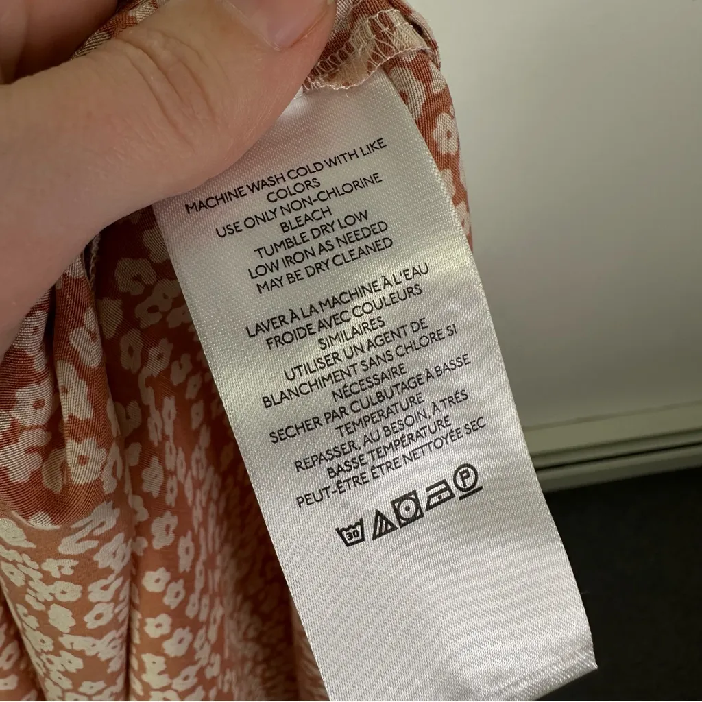 Free‎ People Kinsley Floral Wrap Dress Grapefruit Fizz Combo Size 10 - Image 8