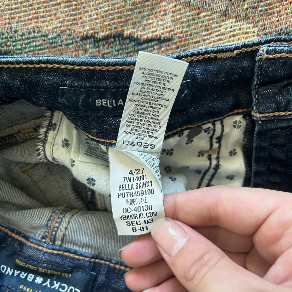 Lucky Brand Bella Skinny High Rise Jeans Indigo Dark Wash Women’s 4 Stretch Y2K - Image 15