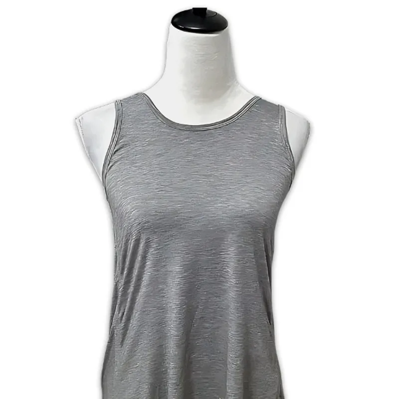 Athleta Tank Top Scoop Neck Wrap Keyhole Back Design Sleeveless Heather Gray XXS - Image 2