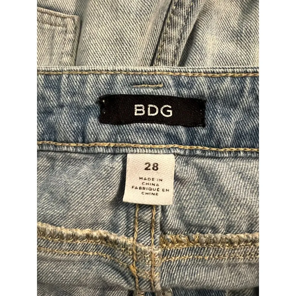 BDG Denim Booties Shorts Cuffed Raw Hem Exposed Button Fly Sz 28 - Image 5