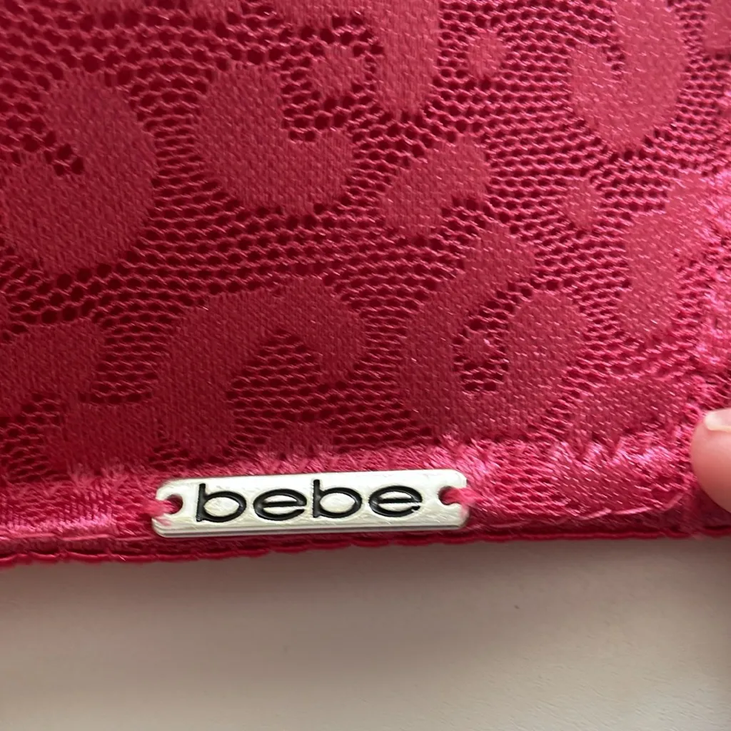 Bebe Pink Leopard Molded Padded Bra 38C - Image 3