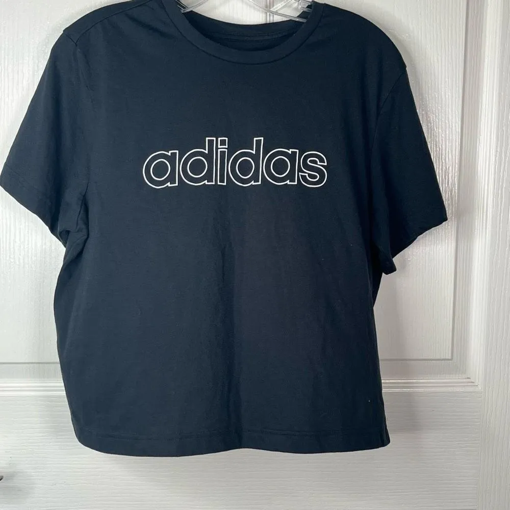 Adidas Aeroready Sz M Black Cropped Tshirt - Image 7