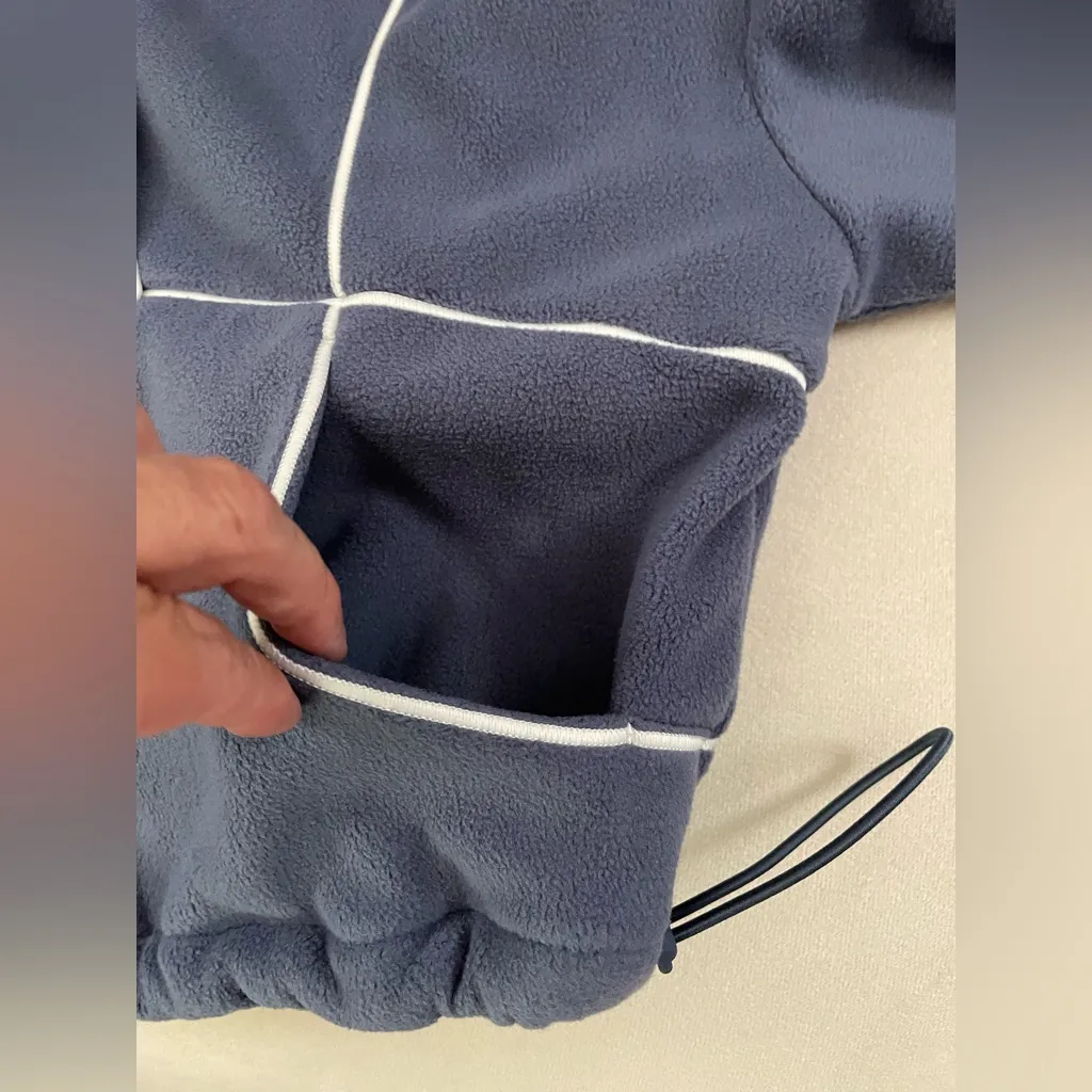 Alo Yoga NWT Polar Fleece Game Time Full Zip Jacket Blue Stone White Size M - Image 8