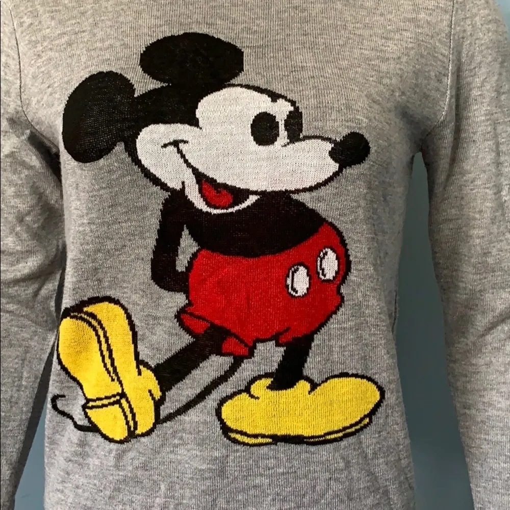 Gray Mickey Mouse Sweater Size XS - Image 2