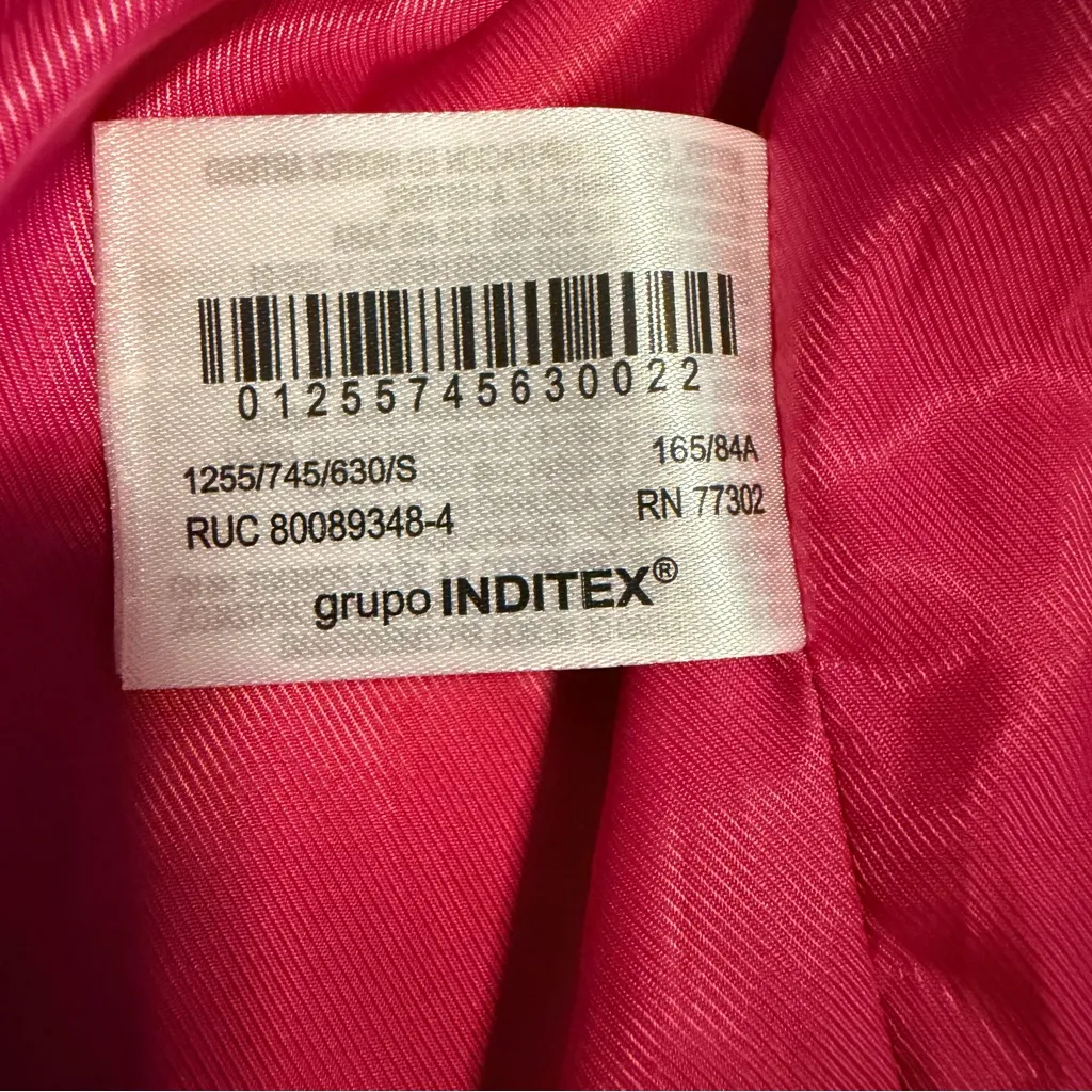 Zara Vibrant Pink Blazer with Black Buttons Size Small NWT - Image 4