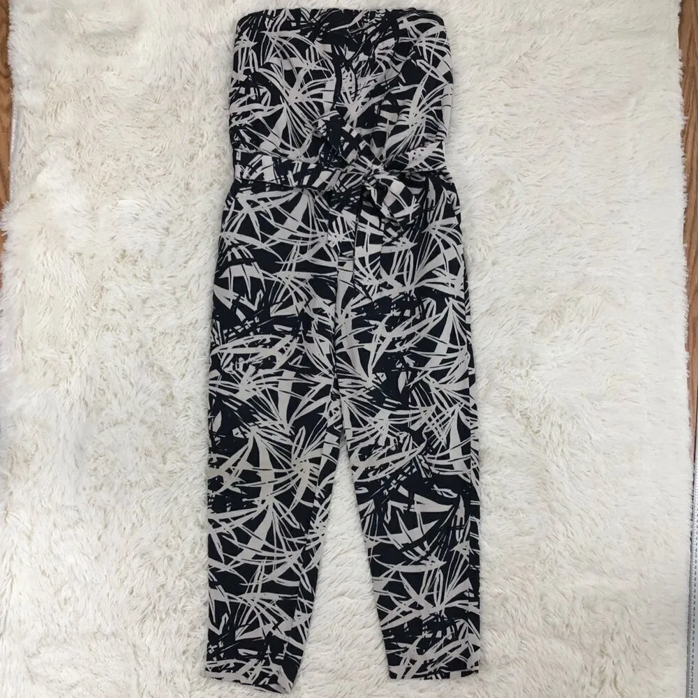 LOFT Jungle Fever Strapless Black Jumpsuit 2 - Image 3