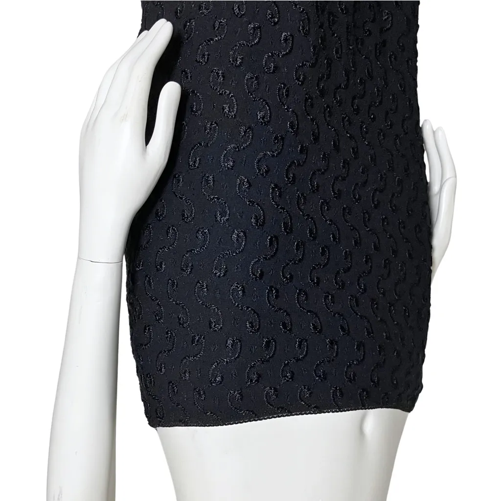 Vintage 90s Y2K Black Embroidered Forever 21 Midi Skirt Medium Whimsigoth Fairy - Image 8