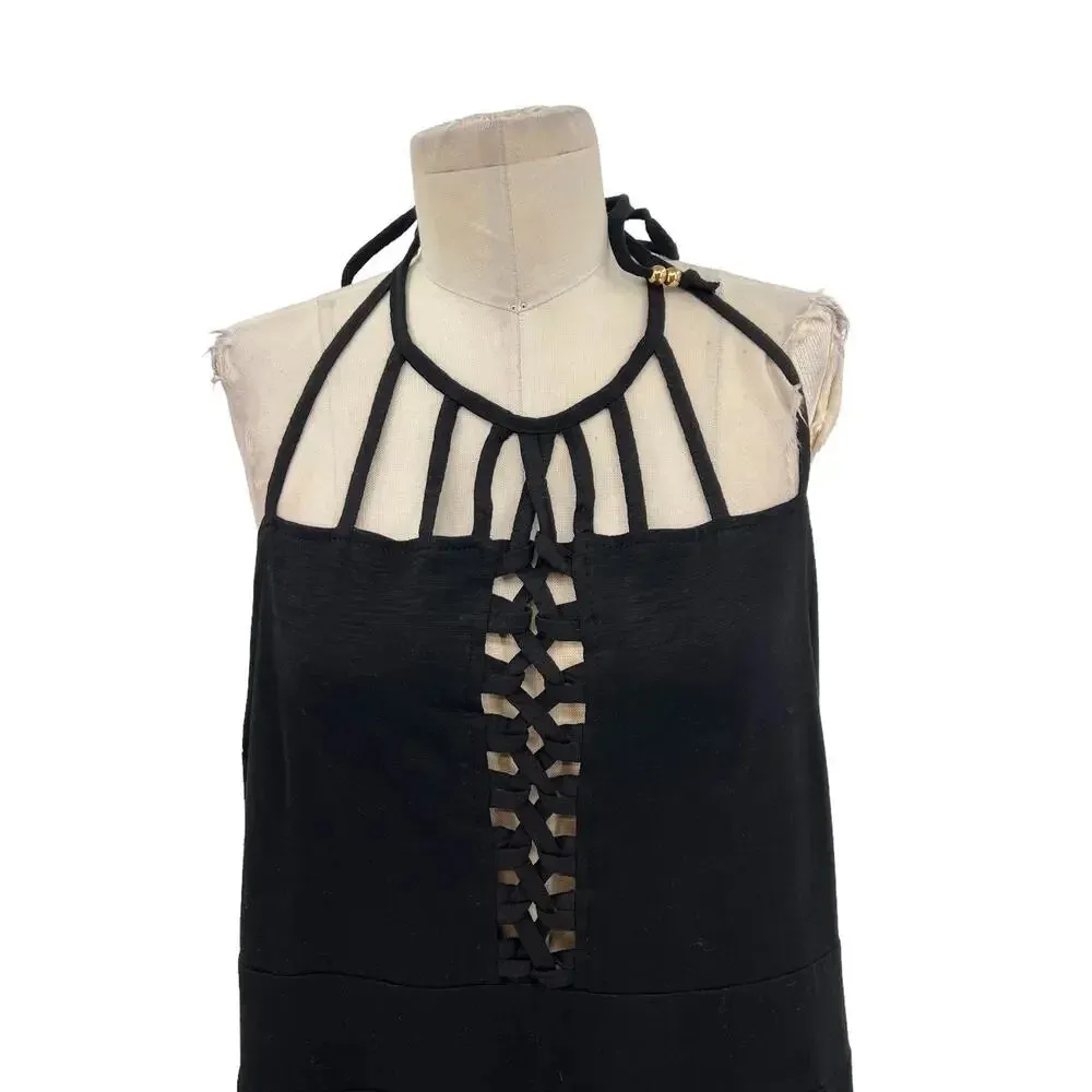 City Chic Plait Detail Maxi Dress Black Halter Jersey Size L / Plus‎ Size 20 - Image 5