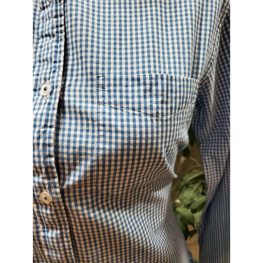 Tizzie Women's Blue 100% Cotton Collared Long Sleeve Button Down Shirt Size XS - Image 4