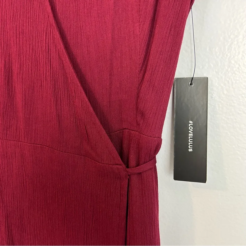 Heart of Marigold Burgundy Wrap Maxi Dress Size Small - Image 7