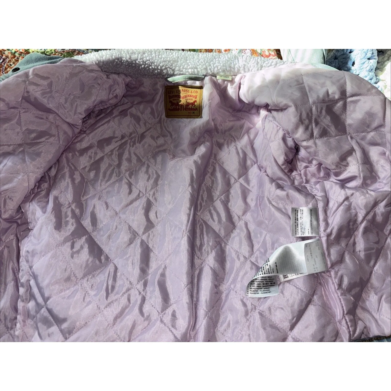 LEVI'S Women's Jean Jacket  Lavender Light Wash Size Medium - Image 16