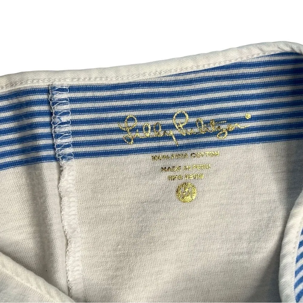 Lilly Pulitzer Marlowe Bay Blue Coconut Stripe Jersey Knit T-shirt Dress sz MEDI - Image 4
