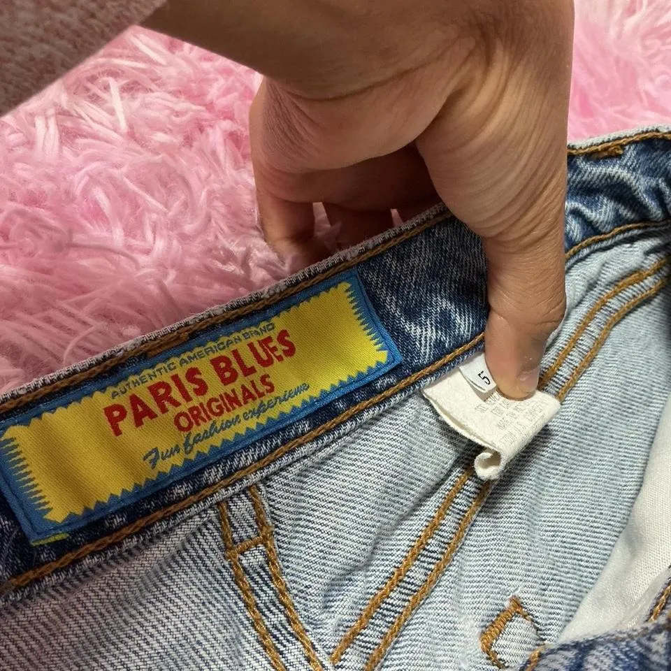 Paris‎ Blues Originals Vintage Denim Jean Shorts Womens Frayed Hem Light Wash - Image 5