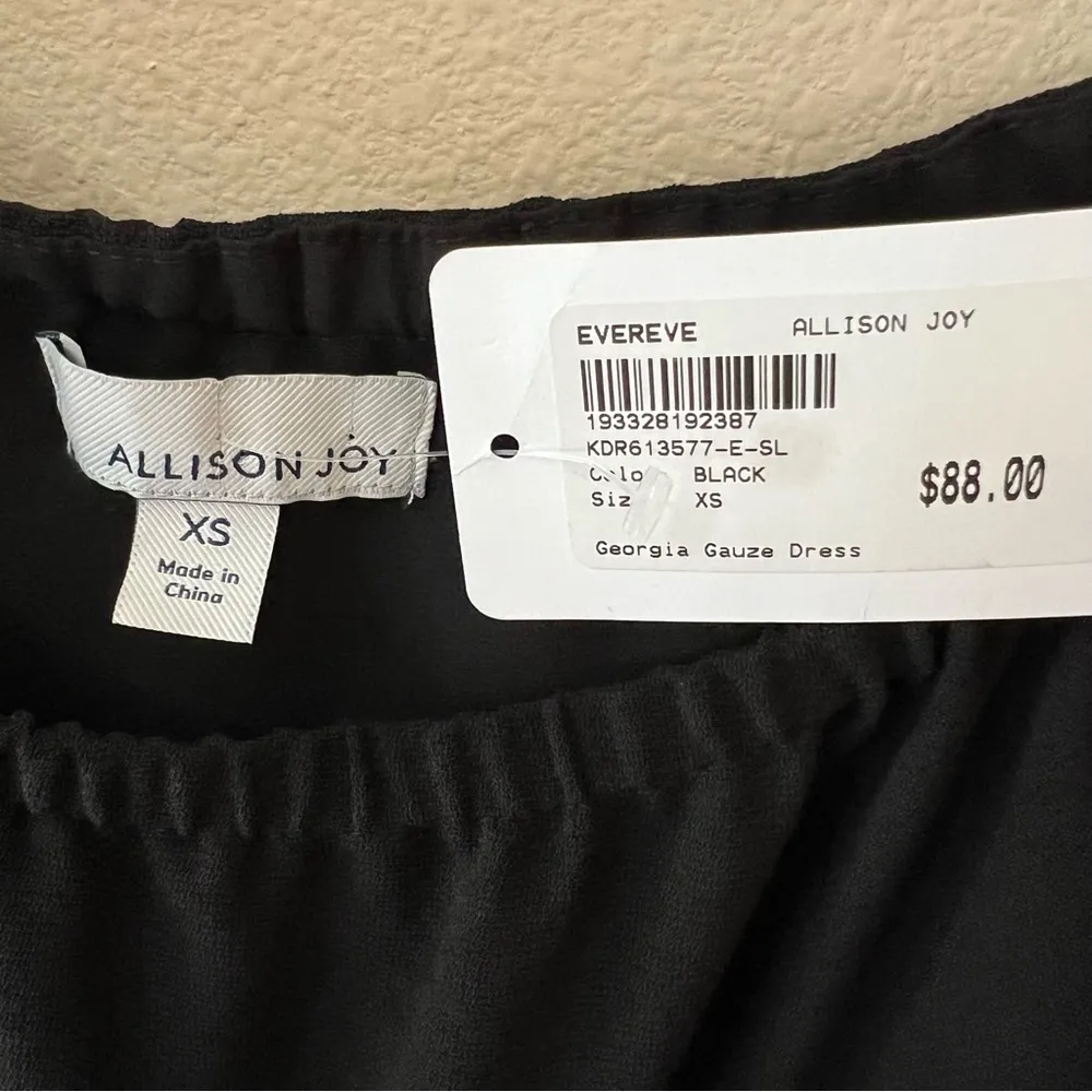 NWT Allison Joy Evereve Georgia Gauze Black Swing Dress XS Extra Small Boho $88 - Image 2