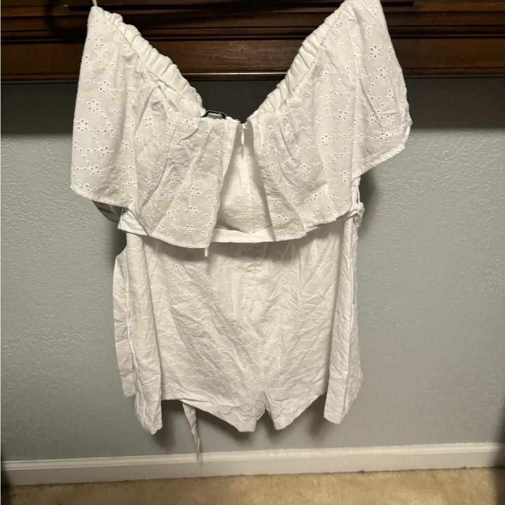 Bar III White Ruffled Wrap Jumpsuit - Image 2